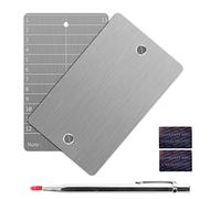 Crypto Seed Storage, Bitcoin Cold Wallet Backup - BIP39 12 ou 24 mots Recovery Phrase Backup avec stylo de gravure (double) (argent)