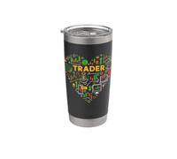 Crypto Trader Heart J'adore les traders de trading de crypto-monnaies Gobelet isotherme en acier inoxydable double paroi