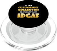 Cryptocurrency Collector IDGAF DeFi NFT Costume Crypto Miner PopSockets PopGrip pour MagSafe