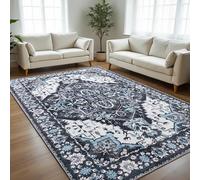 CRYPTOLITE Grand Tapis bohème pour Salon, 22,9 x 30,5 cm, Lavable en Machine, antidérapant en Fausse Laine, à Poils Courts de 0,8 cm et ne perd Pas Ses Poils pour Salle à Manger, Chambre à Coucher