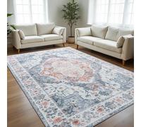 CRYPTOLITE Grand Tapis bohème pour Salon, 22,9 x 30,5 cm, Lavable en Machine, antidérapant en Fausse Laine, à Poils Courts de 0,8 cm et ne perd Pas Ses Poils pour Salle à Manger, Chambre à Coucher
