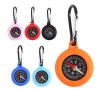 Cryptolux Lot de 6 mini boussoles pour enfants, porte-clé avec mousqueton et boussole étanche, pendentif portable en plein air pour camping, randonnée, voyage, camp de vacances pour enfants