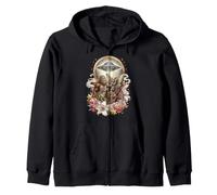 Cryptozoologie Cryptide Coquette Catholique Sacrée Vintage Roses Sweat à Capuche