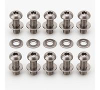CRYPTRIDER Lot de 10 vis pour porte-bouteille M5 x 12 mm en acier inoxydable avec rondelles, tête bombée à six pans creux pour fixation de porte-bouteille de vélo