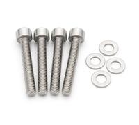 CRYPTRIDER Lot de 4 vis M6 × 30 mm en acier inoxydable avec rondelles - Vis à six pans creux pour capuchon de potence de vélo