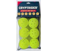 CRYPTRIDER Lot de 6 balles de pickleball d'extérieur pour la pratique et les loisirs - Conçues selon les spécifications USAPA (non approuvées par l'USAPA) - Durable, rebond constant, haute visibilité.