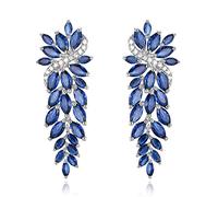 Crysdue Boucles d'oreilles pendantes en forme de grappe pour femme, pour mariée, demoiselle d'honneur, bijoux de mariée en oxyde de zirconium pour bal de fin d'année, concours de beauté, anniversaire