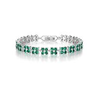Crysdue Bracelet rivière étincelant en oxyde de zirconium - Cadeau de Noël pour femme, Tennis Bracelet, Laiton, Oxyde de zirconium