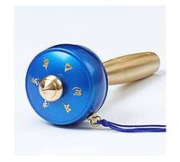 CRYSEU Moulin à prières en cuivre à Main, utilisé for la bénédiction, la méditation, la guérison, la Relaxation et Le Yoga.(Blu)