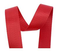 CRYSEU Ruban en sangle, Ruban de dentelle épais à chevrons, accessoires de couture for ceinture, 10 mètres/lot(Red,25MM)