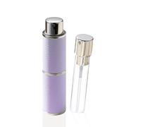 Cryslora Vaporisateur de parfum rotatif en cuir rechargeable haut de gamme pour cadeau ou voyage, 8 ml (violet)
