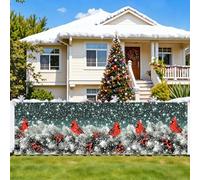 CRYSLOVE Bannière Extérieure 300x90cm pour Saint-Valentin, Saint-Patrick & Printemps - Décoration de Jardin en Tissu pour Fêtes (Rouge-gorge)