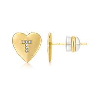 CRYSLOVE Coeur Boucles d'oreille pour Femme Fille Lettre A-Z Initiale de Prenom Bijoux Plaqué Strass Brillant avec Lettres Alphabet Cadeau de la Saint-Valentin