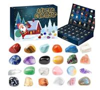 Crystal Advent - 24 Days Countdown, Rock Collection Advent 10.24x7.09x1.97In For Kids | Christmas STEM Gift, Educational Crystal Stones, Holiday Countdown Activity