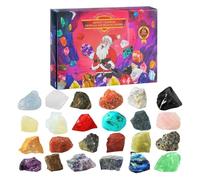 Crystal Advent - 24 Days Countdown, Rock Collection Advent 10.24x7.09x1.97In For Kids | Christmas STEM Gift, Educational Crystal Stones, Holiday Countdown Activity