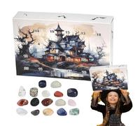Crystal Advent Calendar - Agate Minerals Christmas Countdown Gemstone Advent Calendar | Pierre précieuse du chakra naturel de haute qualité | Collection des fossiles minéraux complets Rock Gem Healing