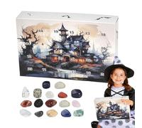 Crystal Advent Calendar - Agate Minerals Christmas Countdown Gemstone Advent Calendar | Pierre précieuse du chakra naturel de haute qualité | Collection des fossiles minéraux complets Rock Gem Healing