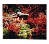Tableau Strass Diamant Crystal Art Temple Japonais 40x50cm - Kit Diamant