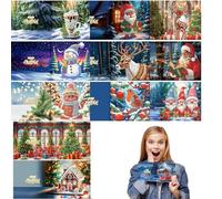Crystal Art Cartes de vœux - Cartes de vœux de Noël avec strass en cristal, cartes de vœux amusantes pour enfants, cartes postales de vœux créatives avec enveloppes,