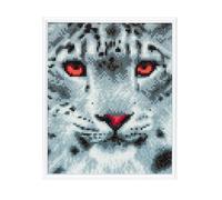 Crystal Art Kit Broderie Diamant Avec Cadre Blanc 21x25cm - Leopard