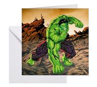 CRYSTAL ART - Kit Carte à Diamanter - Décoration aux Couleurs Assorties - Loisirs Créatifs et Activités Manuelles - Thème Hulk - 18x18 cm - Dès 8 ans