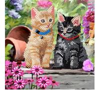 Kit - Carte broderie diamant - Chatons - 18 x 18 cm