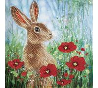 Crystal Art Kit Carte Broderie Diamant 18x18cm Lapin