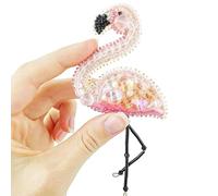 Crystal Art Kit de perles pour création de broche flamant rose BP-216C