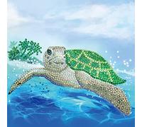 Carte Crystal Art à diamanter - Tortue - 18 x 18 cm - Crystal Art Multicolore G
