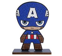 CRYSTAL ART - Kit Figurine à Diamanter - Activité Manuelle de Création et Ludique - Adulte et Enfant - Décoration Scintillante aux Couleurs Assorties - Marvel - Captain America