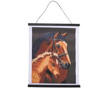 Crystal Art - Kit Poster Broderie Diamant - Activité Manuelle de Création et Ludique - Tableau Decoration Murale - Thème : Les Chevaux - Dès 8 ans - 35 x 45 cm