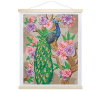 Crystal Art - Kit Poster Broderie Diamant - Activité Manuelle de Création et Ludique - Tableau Decoration Murale - Thème : Le Paon - Dès 8 ans - 35 x 45 cm