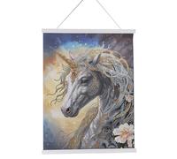 CRYSTAL ART - Kit Poster Broderie Diamant - Activité Manuelle de Création et Ludique - Tableau Decoration Murale - Thème : La Licorne - Dès 8 ans - 35 x 45 cm