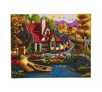 CRYSTAL ART Kit tableau à diamanter sur châssis 50 x 40 cm - Cottage