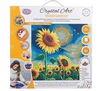 Crystal Art Kit Tableau Broderie Diamant 30x30cm Champs De Tournesol