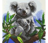 CRYSTAL ART Kit tableau broderie diamant 30x30cm Koalas