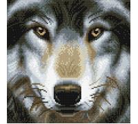 Kit Crystal Art - Tableau Loup - 30 x 30 cm Multicolore