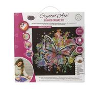 CRYSTAL ART Kit tableau broderie diamant 30x30cm Papillon multicolore