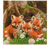 Crystal Art Kit Tableau Broderie Diamant 30x30cm Renardeaux