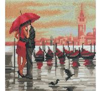 Crystal Art – Kit tableau broderie diamant sur châssis toilé Venise Romantique 30×30 cm