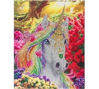 Crystal Art Kit Tableau Broderie Diamant 40x50cm Licorne