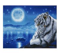 CRYSTAL ART Kit Tableau à diamanter sur châssis 50 x 40 cm - Tigres CAKKN1