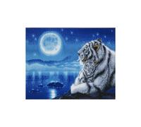 CRYSTAL ART Kit tableau broderie diamant 40x50cm Tigres