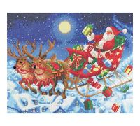 Crystal Art Kit Tableau Broderie Diamant 40x50cm Traineau Père Noël