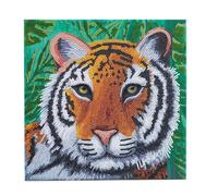 CRYSTAL ART Kit tableau broderie diamant sur chassis toilé 30x30cm - Tigre dans la jungle