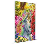 CRYSTAL ART - Kit Tableau Broderie Diamant sur Chassis Toilé - Activité Manuelle de Peinture - Loisirs Créatifs - Adulte et Enfant - Thème : Licorne - Format : 40 x 50 cm