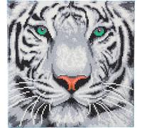 Crystal Art – Kit tableau broderie diamant Tigre des Neiges 30 x 30 cm Rose