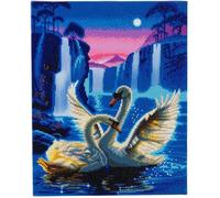 Crystal Art Kit Tableau Diamant Led 40x50cm Cygnes - Éco 0,17e