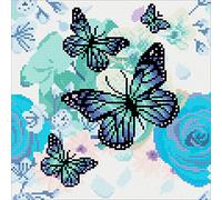 CRYSTAL ART- Orchideen & Schmetterlinge, 30x30cm Kristallkunst-Kit Tableau à diamanter, CKA75, Multicolore