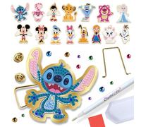 Crystal Art Pin's Blind Bag - 1 de 15 badges à collectionner, pack mystère, cadeau d'art diamant étincelant pour les fans de Disney, Standard, Métal Plastique